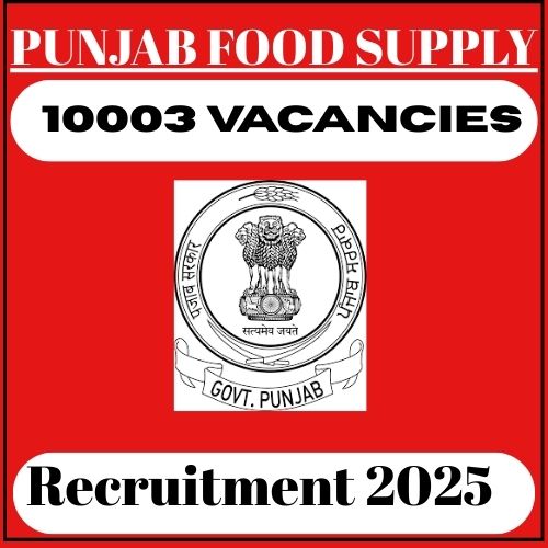 Punjab Govt Jobs 2025: 10003 Posts in Food & Civil Supplies Dept.