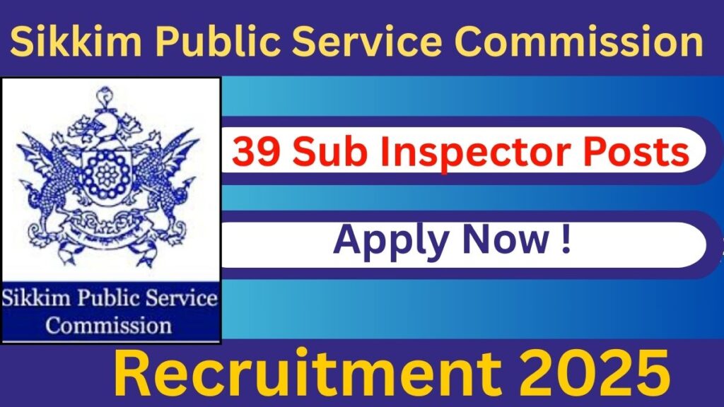 SPSC Recruitment 2025: 39 Sub Inspector Posts Apply Now !