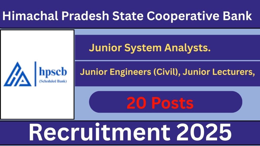 HPSCB Recruitment 2025 State Cooperative Bank – 20 Posts