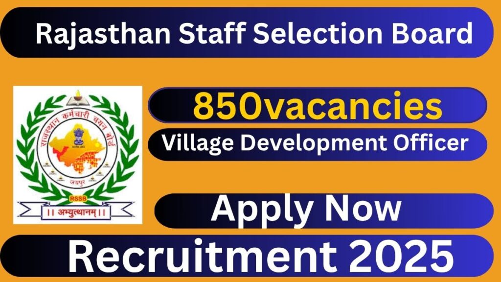 RSSB VDO Vacancy 2025 – Notification Out for 850 Posts